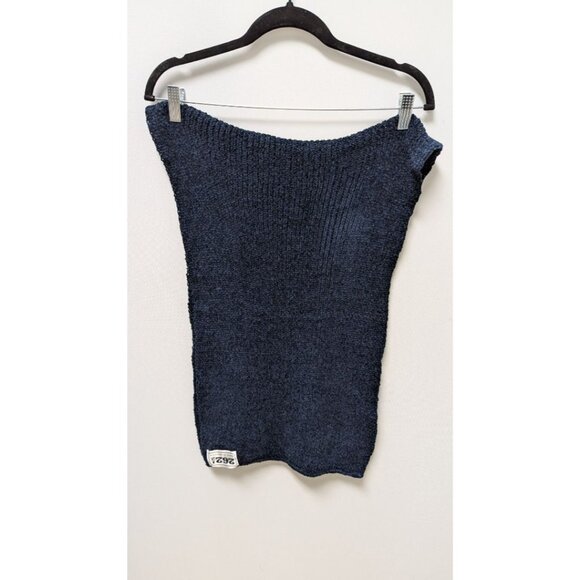 262 1/2 Vintage Navy Blue Knit Scarf - Picture 1 of 3